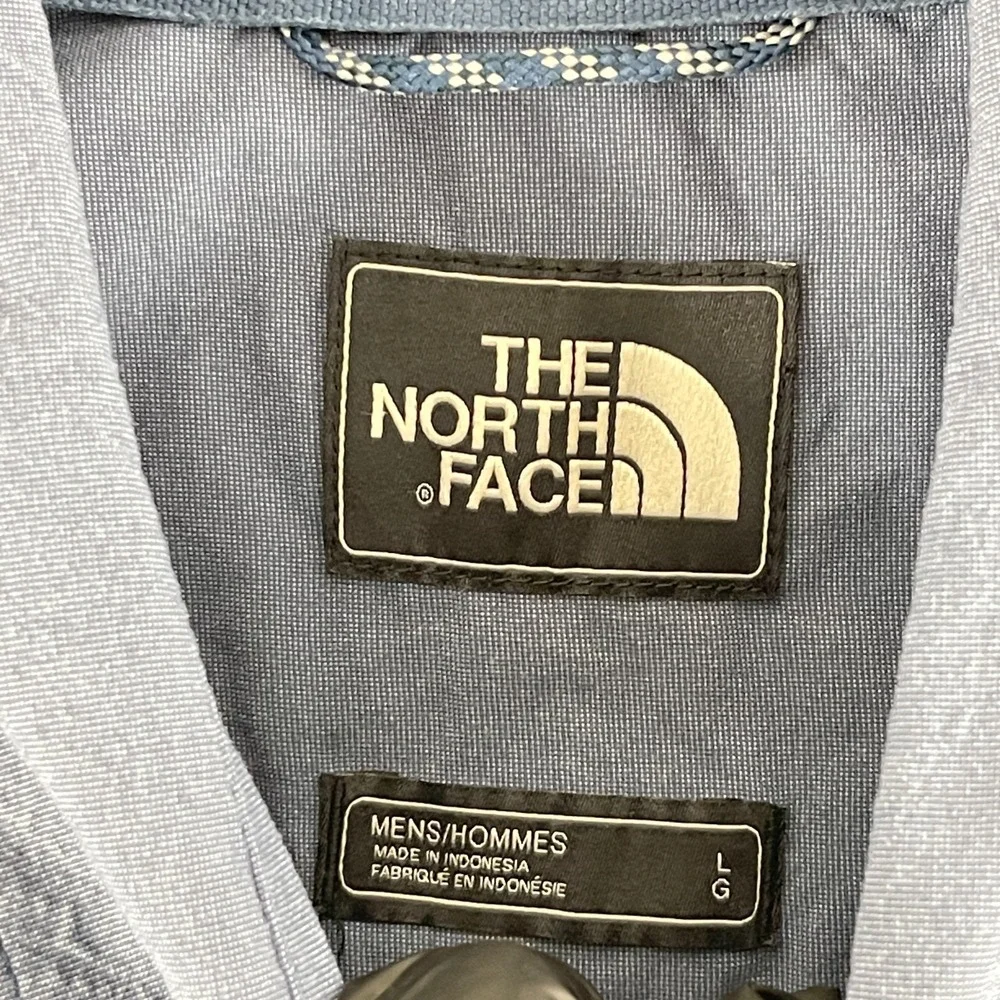 The North Face Button-Up Shirt Mens Size Large Blue‎ Short Sleeve Pocket Casual